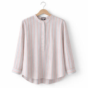 Lands End Top Womens Size Large Multicolor Stripe Long Sleeve 100% Cotton